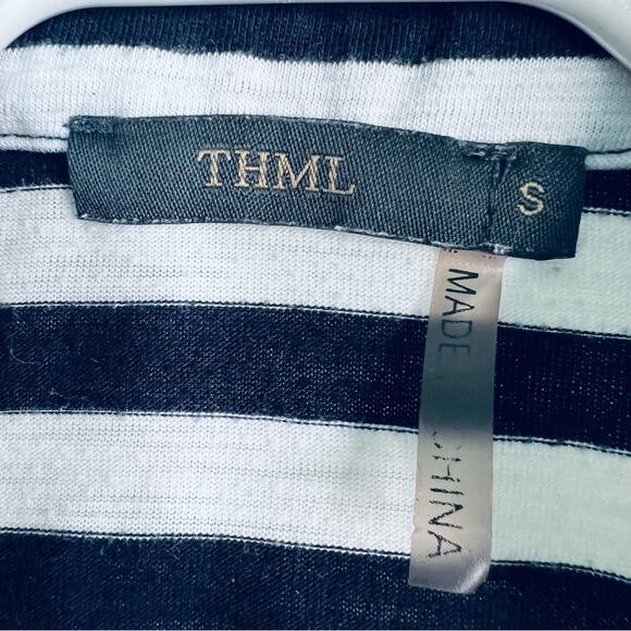 THML Navy White Stripes 3/4 Sleeve Top S - Picture 9 of 9